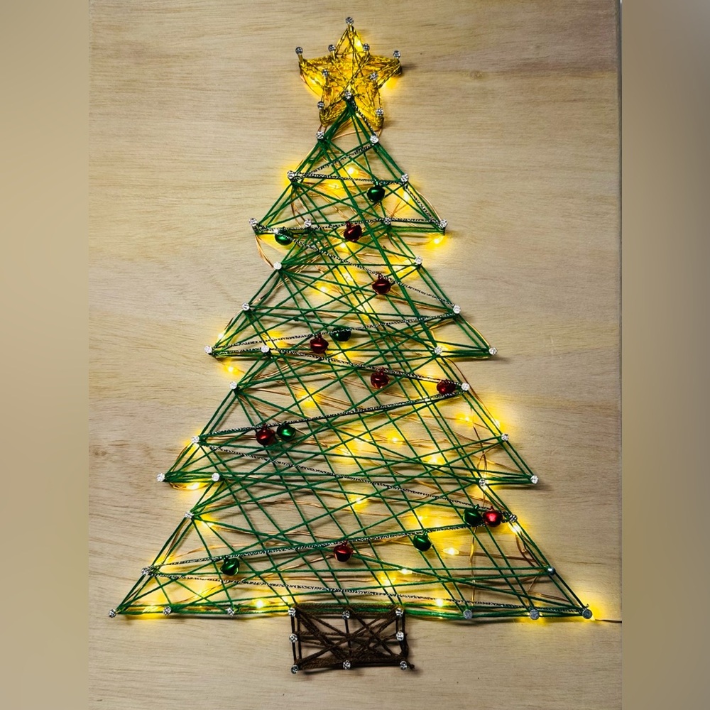 DIY String Art Making Kit - Christmas Tree with Lights